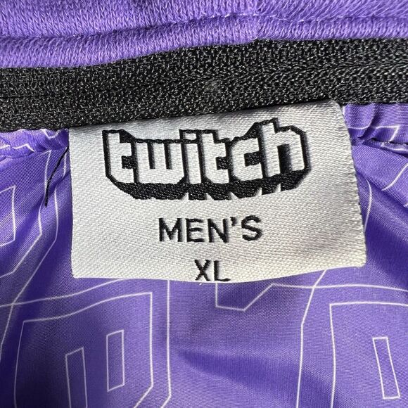 Twitch Jacket Men’s Size XL Black Purple Gamer Stream Video Hoodie - Picture 8 of 14